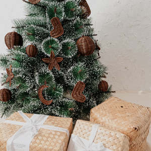 Adornos colgantes de ratán natural para decoración de árboles de Navidad, suministros festivos navideños. - Product Image 3