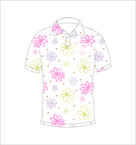 Men’s Daisy Floral Print Polo Shirt Short Sleeve Casual Summer Fashion Golf Shirt White - Product Image 4