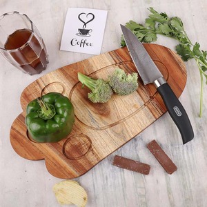 Tabla de cortar con forma de pata de conejito de madera de acacia para servir charcutería Pascua plato de comida y aperitivos en la cocina - Product Image 4