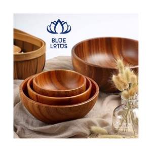 SUPERIOR MATERIAL 2026 Wooden Bowl Solid Wood Serving Bowl for Salad Serving and Kitchen Food Display - Product Image 1