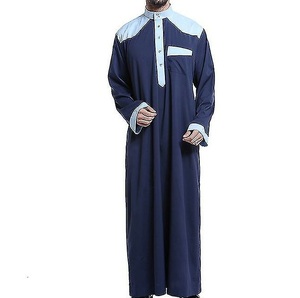 Túnica Kaftan Bordada Personalizada para Hombre, Túnica Musulmana de Manga Larga, Túnica Marroquí, Ropa Islámica, Túnica con Bolsillo en el Pecho, Jubbah - Product Image 1