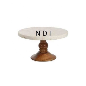 High Quality Single Tier Round Shape Antique Finishing Wooden <b>Stand</b> With <b>Marble</b> Top For Parties Catering ware Decoration Use - Product Image 1
