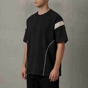 T-shirt pour homme, coupe ample, épaules tombantes, couleur personnalisée, 100% coton, 210 g/m², tissu lourd, vêtements d'été, dernier design streetwear - Product Image 5