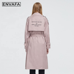 Gabardina de Alta Calidad para Mujer, Chaqueta Cortavientos con Cinturón, Gabardina Larga de Primavera, Venta al Por Mayor - Product Image 5