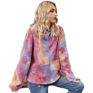 Vêtements décontractés Sweat à capuche tie-dye 100% coton-polaire Sweat à capuche tie-dye de poche personnalisé de haute qualité pour femmes. - Product Image 1