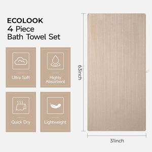 Toalla de Baño de Microfibra de Textura Suave Premium, Elegante, de Secado Rápido, Tejido Cómodo, para Viajes - Product Image 3