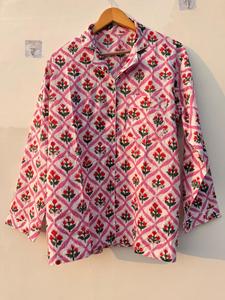 Conjunto de Pijama de Algodón con Estampado de Bloques para Mujer, Ropa de Dormir y de Estar por Casa con Bolsa a Juego, Suave y Transpirable, Ropa de Dormir de Verano al por Mayor - Product Image 5