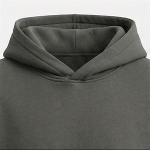 Hoodie streetwear personnalisé sans cordon, en molleton vierge, double couche, effet vintage, délavé à l'acide, délavé soleil, vieilli, couleur personnalisable - Product Image 4