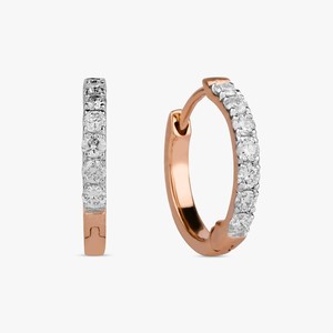 Chunky <b>Hoop</b> <b>Earrings</b> Pave Minimalist Jewelry Custom 14K 18K <b>Solid</b> Gold Round Lab Grown Diamond Huggies Gifts For Women Wholesale - Product Image 1