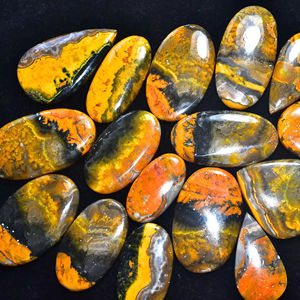 Lot de cabochons en jaspe abeille naturel, pierres précieuses en jaspe abeille, vente en gros de pierres précieuses en jaspe pour la fabrication de bijoux - Product Image 5