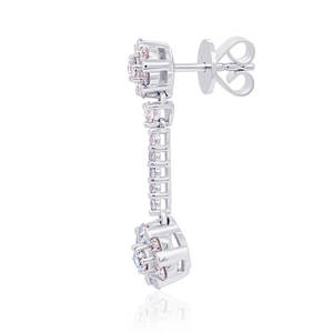 Pendientes de Diamantes Cultivados en Laboratorio con Certificación IGI, Diseño de Margarita, Oro Blanco de 14K, Chapado en Rodio, Joyería Fina de Lujo, Regalo de Boda - Product Image 2