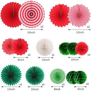 Set di Decorazioni per Feste con Ventagli di Carta, Pompon, Fiori e Palline a Nido d'Ape - per Natale, Matrimoni, Lauree - Product Image 2