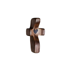 Eco-Friendly Black Walnut Wood <b>Small</b> <b>Necklace</b> & Bracelet Jesus Cross Pendant with Wooden Crosses - Product Image 1