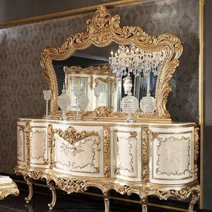 Ensemble de table à manger en verre de style européen avec détails sculptés dorés et centre de table en cristal pour une salle à manger élégante - Product Image 5