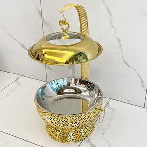 ถาดอุ่นอาหารบุฟเฟ่ต์พรีเมียมสีเงินทอง ถาดสแตนเลสสำหรับโรงแรม ร้านอาหาร งานแต่งงาน งานเลี้ยงฉลอง - Product Image 4