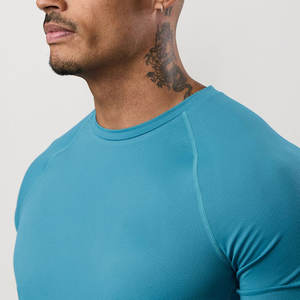 T-shirt de sport athlétique 2026 en coton 100% extensible, respirant et compressé, coupe régulière et ajustée, 180 grammes, écoresponsable - Product Image 6