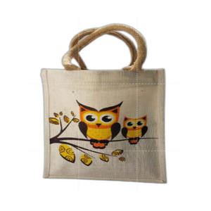 Jute Novation fourre-tout transporter sacs d'épicerie indien West Bengal fabriqué toile de jute rembourré poignée écran Logo imprimé sacs à provisions - Product Image 2