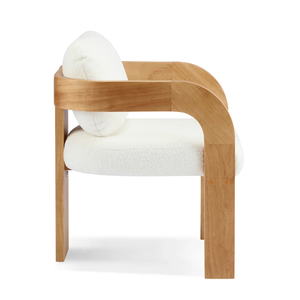 Chaises de salle à manger modernes en teck massif de haute qualité avec finition naturelle et rembourrage pour l'ameublement de la maison - Product Image 3