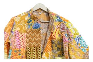 Veste matelassée indienne faite à la main vintage manteaux nouveau style bohème veste en coton pour femmes - Product Image 5