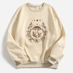 Sweat-shirt personnalisé de bonne qualité pour femme Sweat-shirt graphique imprimé papillon et champignon pour femme Sweat-shirt unisexe 100% coton - Product Image 1