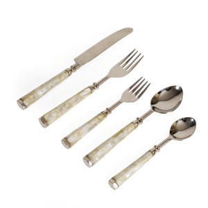 Ensemble de couverts élégants de 5 pièces avec poignées en nacre, en acier inoxydable, pour mariage, vaisselle, couverts de table - Product Image 6