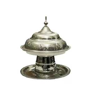 Gold Metal Hammered Serving <b>Bowl</b> <b>with</b> <b>Lid</b> and Handles Luxury Party Dinnerware - Product Image 3