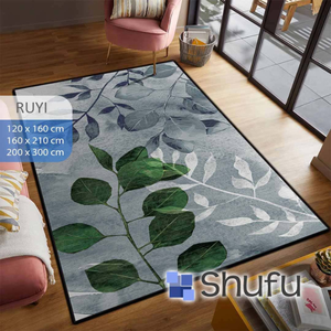 Shufu Tapis en flanelle haut et épais Motif abstrait Facile d'entretien Salon Fabriqué à la machine Matériau respectueux de l'environnement - Product Image 4