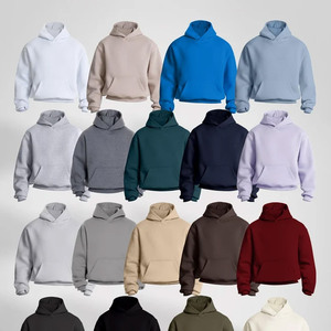 Sweat-shirt à capuche zippé gris clair surdimensionné pour homme en molleton de coton, couleur unie, avec poches, coupe classique, anti-plis - Product Image 6