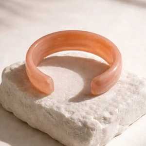 Women's Acrylic Resin <b>Bangle</b> <b>Bracelet</b> with Round Brilliant Cut Design Smooth Finish Solid Color Fashion Elegant Style - Product Image 4