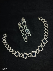 Ensemble de bijoux de mariée en diamant américain classique Collier et boucles d'oreilles en deux pièces pour mariage Style classique à la mode - Product Image 2