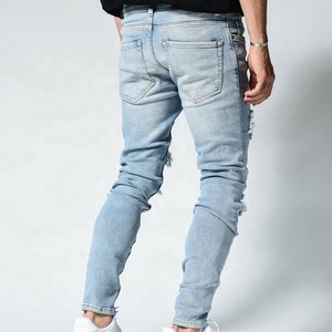 Custom Classic Denim Pants High Quality Casual <b>Jeans</b> Men's Solid Straight Lightweight <b>Elastic</b> <b>Waist</b> - Product Image 6