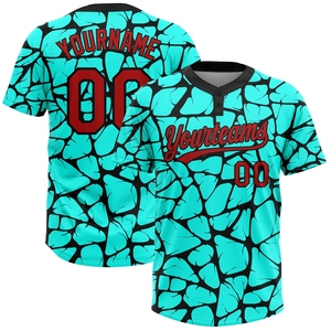 Wholesale Direct Industry Best Selling Custom Red Vintage USA Flag-City Two-<b>Button</b> Unisex Softball Jersey - Product Image 5