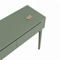 Table console ronde moderne en chêne massif avec 2 tiroirs, meubles écologiques pour salon et salle à manger, pour espaces modernes