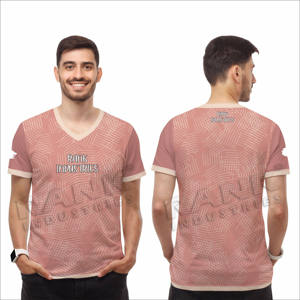 T-shirts pour hommes en coton 100% - Coupe ample respirante à col en V - Logo imprimé personnalisé - Marque privée - Vêtements d'été - Product Image 3