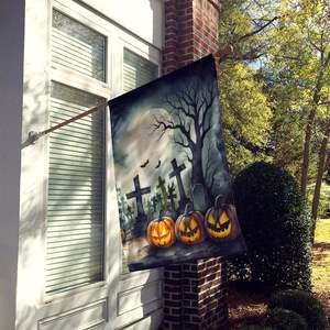 Large Spooky Graveyard Halloween House <b>Flag</b> Multicolor Porch Sleeve <b>Pole</b> Decorative Yard Banner Artwork Polyester Wall Hanging - Product Image 2