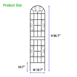 Set di 2 tralicci da giardino in metallo nero da 220 cm x 50 cm, antiruggine, per piante rampicanti, recinzioni e cancelli - Product Image 5