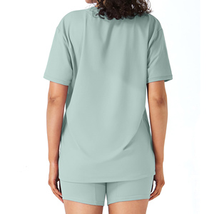 <b>High</b> Quality Custom Design Outfit Oversize Shorts For Women's Solid Color 100% Cotton Short Sleeve Comfortable Women's Sets - Product Image 6