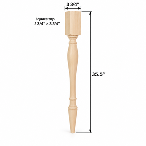 Pata de Mesa de Madera Maciza, Base de Mesa Redonda de Estilo Tradicional, Fácil Instalación, para Hogar u Oficina - Product Image 2