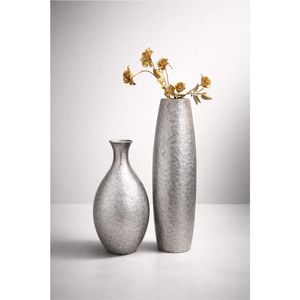 Vase en verre mercure doré champagne antique, cannelé, en forme de trompette, sur piédestal, élégant centre de table pour la décoration de la maison et de mariage - Product Image 5