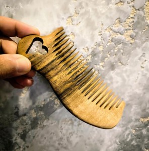 Peine de Madera con Logotipo Personalizado, Peine Desenredante de Madera Natural India para Mujeres y Hombres, Cuidado del Cabello y la Barba, Suministros para Salón - Product Image 5