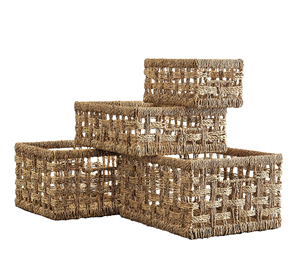 Cesta Redonda Rústica Hecha a Mano con Material Ecológico de Seagrass, Marca Vietrustic ODM, para Almacenamiento de Ropa - Product Image 1