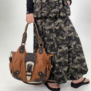 Bolsos de Hombro Vintage de Gran Capacidad para Mujer, Bolso Tote con Cierre de Cremallera, Material de PVC Impermeable, Bolso de Mano Diario - Product Image 3