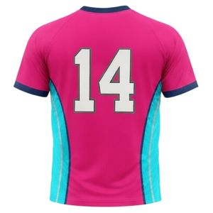 Unisex Pink Teal Sublimation Netball Jersey <b>Polyester</b> Crewneck Athletic Team Sports <b>Shirt</b> Training Match Performance Clothing - Product Image 2