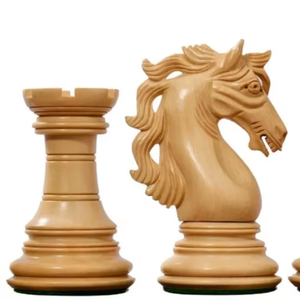 Élégantes pièces d'échecs de luxe de la série américaine Adios en ébène et bois de buxus, roi de 4,4 pouces, au meilleur prix - Product Image 1