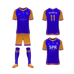 Uniforme de Fútbol Personalizado para Hombre, Conjunto Azul y Naranja Sublimado, Jersey, Pantalones Cortos y Calcetines, Absorbe la Humedad, Ajuste Atlético para Todas las Temporadas - Product Image 4