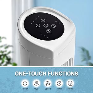 Ventilatore a Torre US Standard RTW AR 110V 45W 32 Pollici a Colonna, Corpo in Plastica Bianca, Motore in Rame, Controllo Touch e Telecomando, 3 Velocità AC - Product Image 4