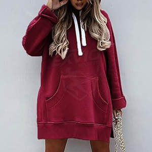 Sudadera con Capucha Larga para Mujer, Ropa de Moda, para Uso en Exteriores en Invierno, Corte Ajustado, Color Personalizado - Product Image 2