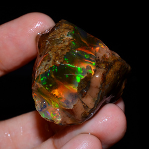 Lot de 3 pièces d'opale éthiopienne brute de qualité supérieure, 100% naturelle, huileuse, pour la création de bijoux - Product Image 3