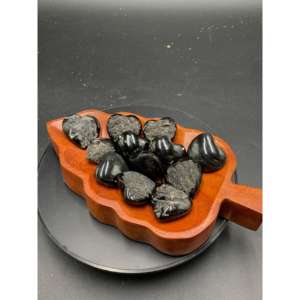 Tektita Agnimanita Negra Natural de Indonesia, Forma de Corazón Pequeño, 35 x 35 x 15 mm, Piedra Preciosa Pulida Suelta para Joyería - Product Image 4