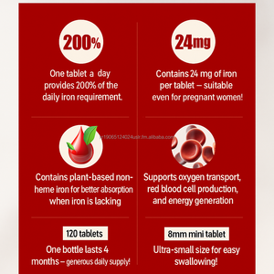 Comprimés miniatures de fer à absorption élevée doux pour le corps, 250 mg, 120 comprimés, fabriqués en Corée, pour le soutien immunitaire, le calcium, le zinc, le sélénium, à prendre 1 comprimé par jour - Product Image 5
